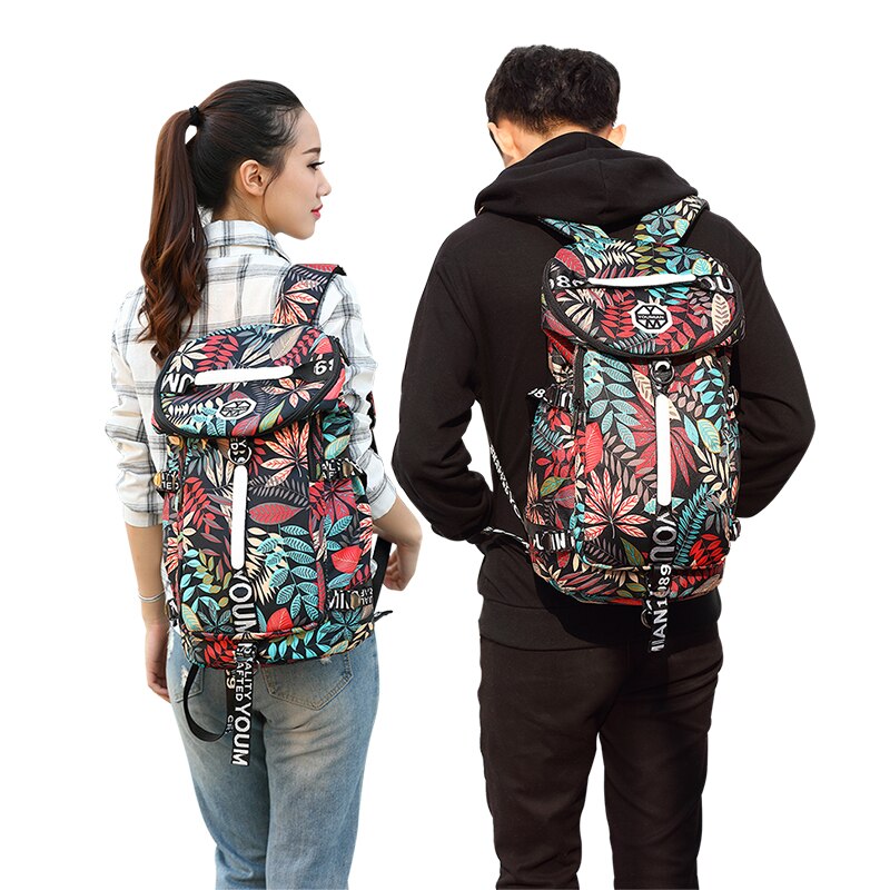 YOUMIAN Large-capacity travel backpack female shoulder bag sports fitness canvas bag light hiking travel luggage