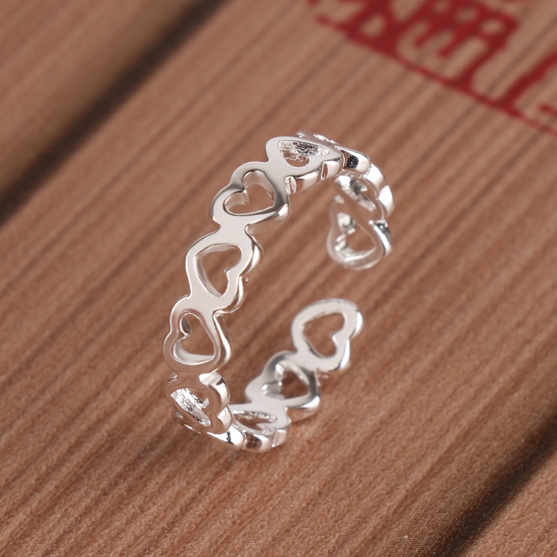 Silber Farbe Liebe Herz Ringe Für Frauen Erklärung Schmuck Finger Ring anillos mujer bijoux