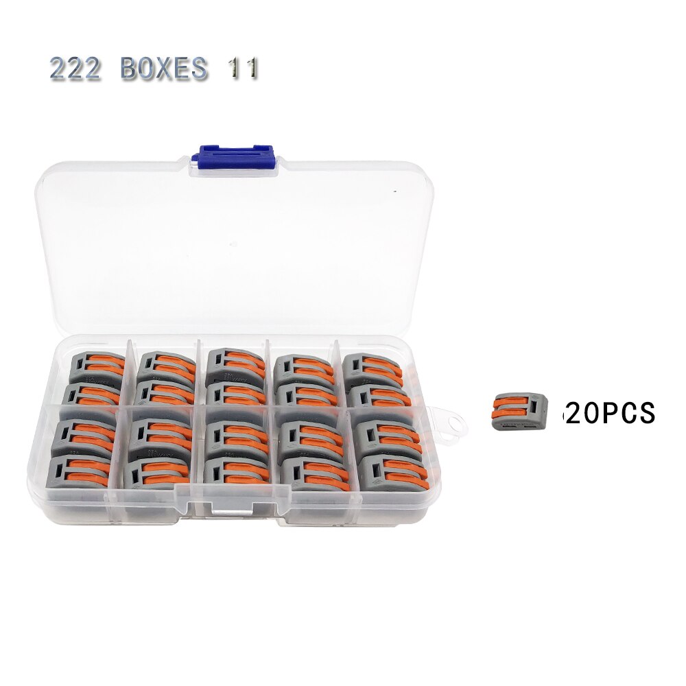 wire connector set box universal compact terminal block lighting wire connector for 3 room hybrid quick connector: 222 Boxes 11