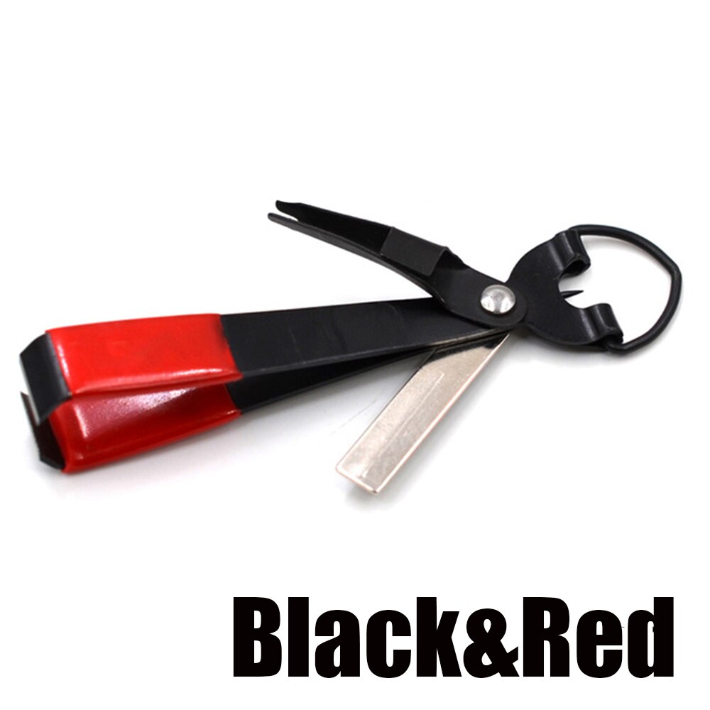 Fishing Quick Knot Tool Fast Tie Nail Knotter Line Cutter Clipper Nipper Hook Sharpener Fly Tying Tool Fishing Tackle Gear: Black  Red