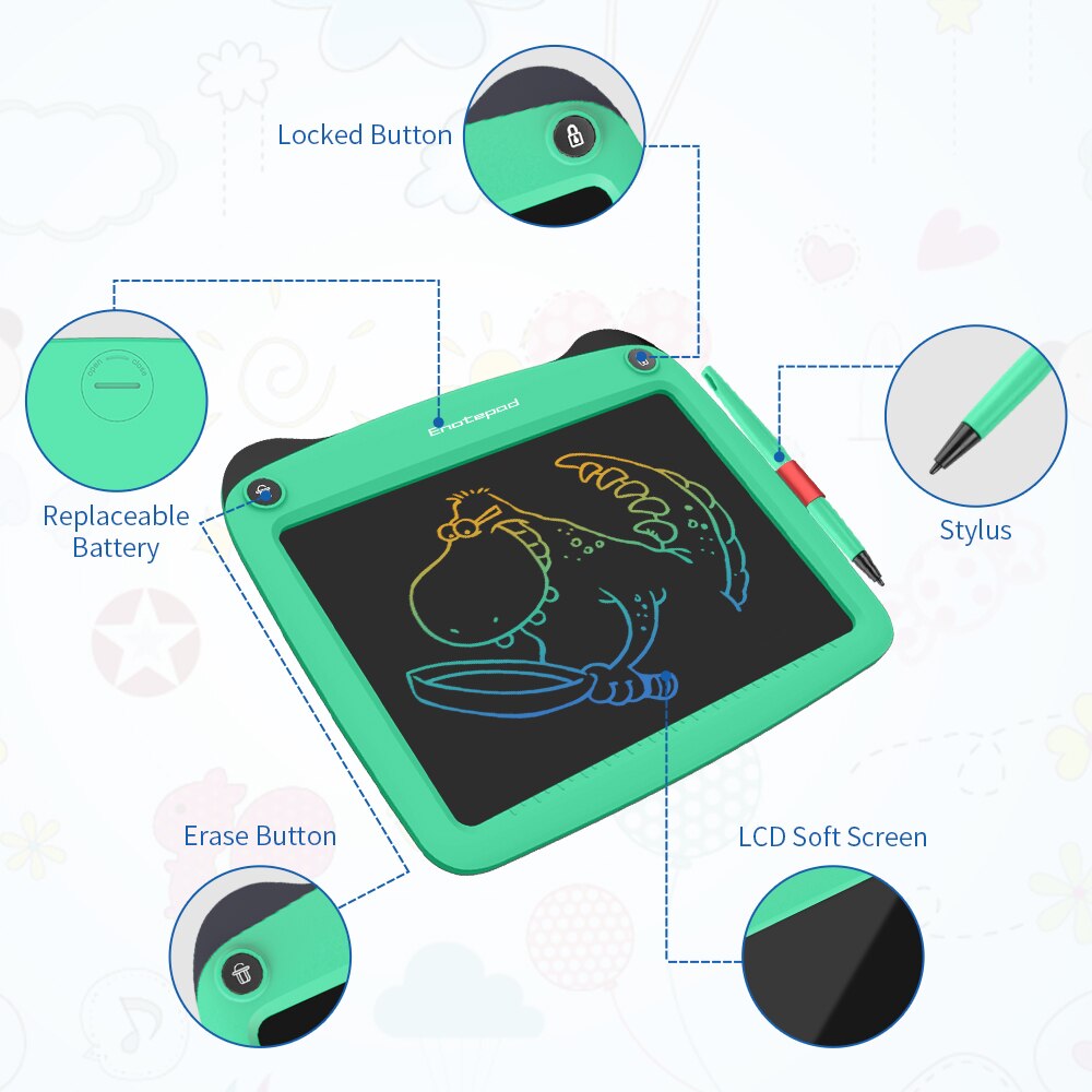 Enotepad 9 Inch Schrijven Tablet Digitale Tekening Tablet Handschrift Pad Draagbare Elektronische Tablet Board Ultradunne Board Met Pen