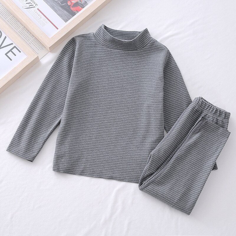 Set di biancheria intima termica per bambini abiti per adolescenti per bambini abiti lunghi Johns autunno inverno primavera pantaloni Set di pigiami termici per ragazze: Gray / 10