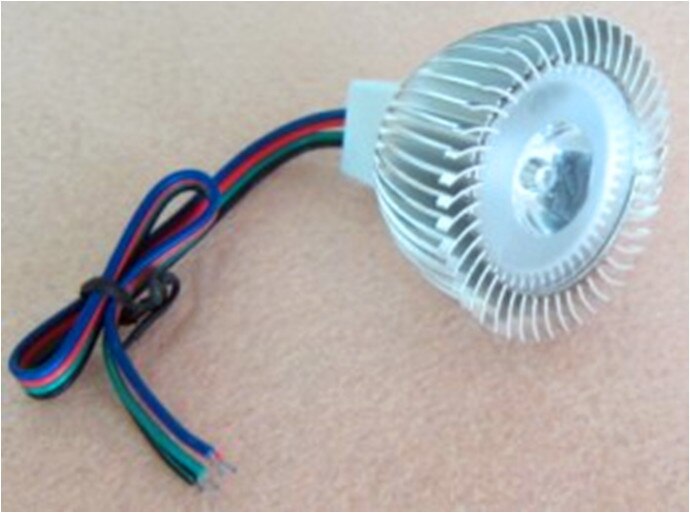 1*3 w RGB LED spotlight; DC12-24V ingang; met 4 draad PWM driver binnen; size: d50 * 49mm