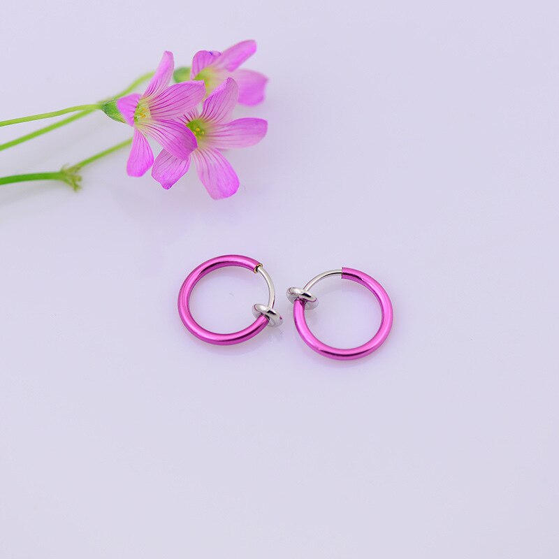 Einfache Punk Bar Lappen durchbohren Zunge Bauch Lippe Ring Knorpel Ohrringe Brincos Für Frauen ErkläSprosse Ohr Schmuck Nase Ringe: Rose rot