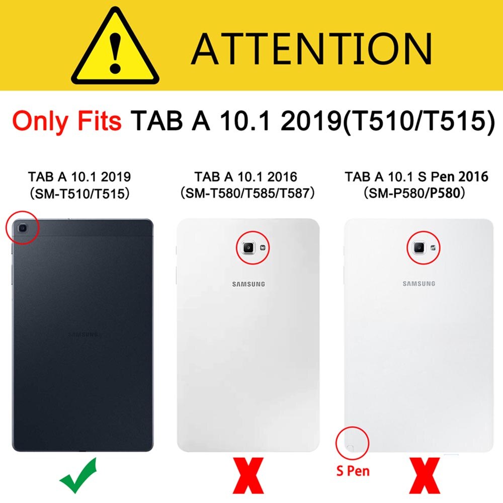 360 rotatif étui pour Samsung Galaxy Tab A 10.1 tablette SM-T510 SM-T515 10.1 ''étui Filp cuir support couverture avec stylo + Film