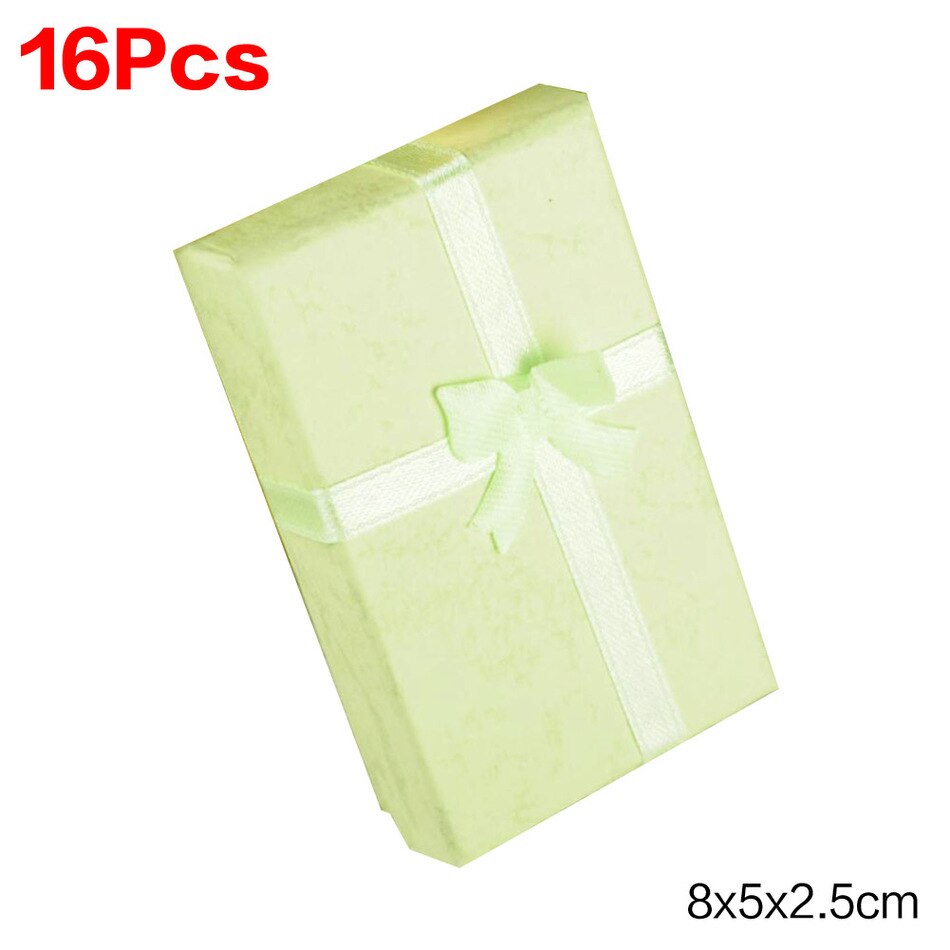 16 teile/los Schmuck Kasten 8x5cm Schwarz Halskette Kasten für Ring Kasten Papier Schmuck Kasten Verpackung Armbinde ohrring Anzeige: Grün