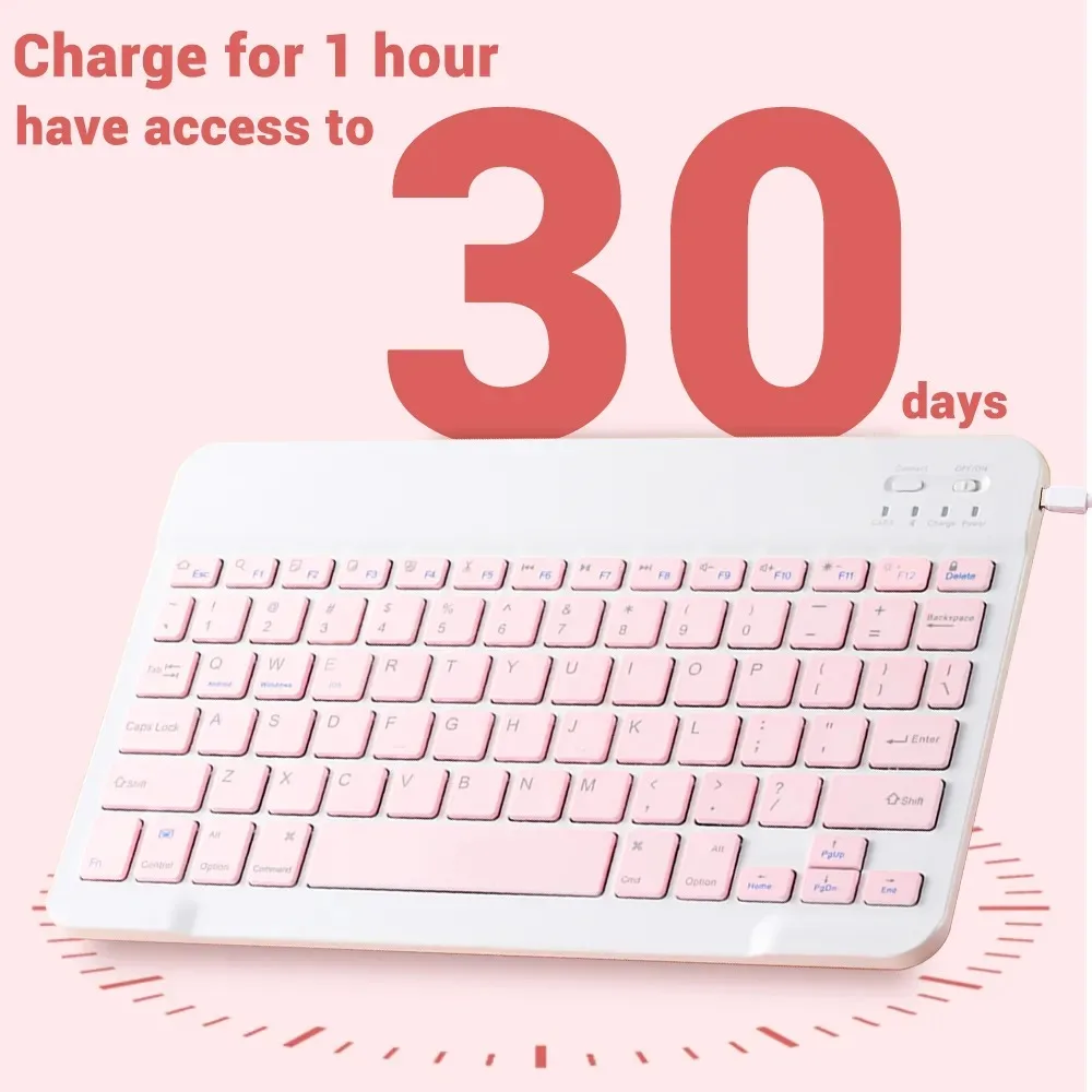 Mini souris Bluetooth sans fil 10 pouces BT clavier espagnol pour iPad 8 10e 9e génération téléphone tablette Portable pour Huawei Android