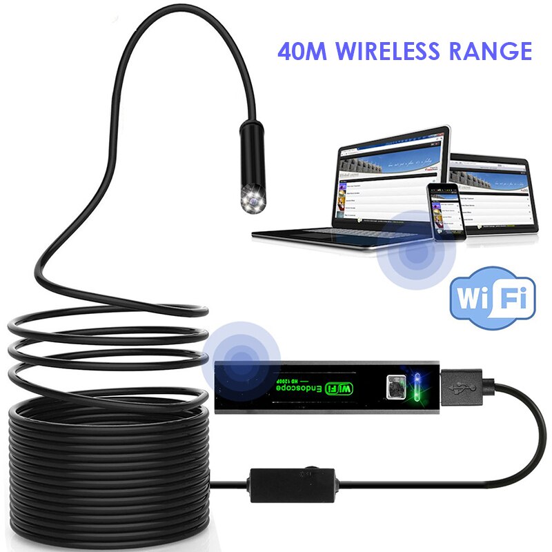 1200p hd wifi endoskop kamera vandtæt android usb softwire rigid hardwire borescope mini kamera 8mm til iphone android pc