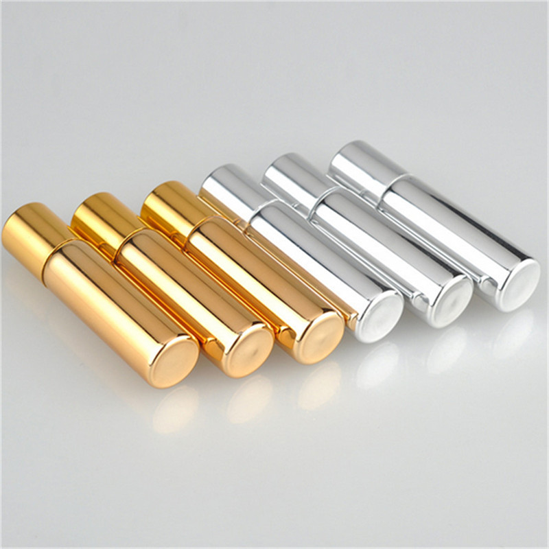 5 ML Metalen Roller Hervulbare Fles Etherische Oliën Roll-on Glazen Parfumflesjes Draagbare Mini parfum fles & Reiziger lege Par