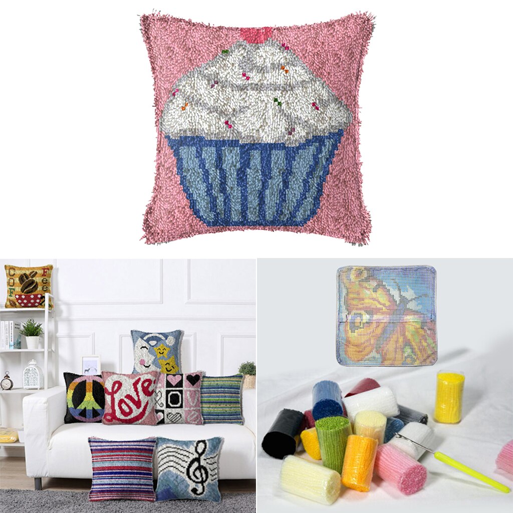 Kit de Crochet de loquet à faire soi-même, housse d&#39;oreiller, tapis, fabrication de Crochet, couture artisanale