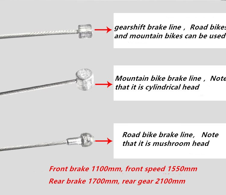 5PCS Bicycle Brake Cables Mountain Bike Brake Inner Cable Stainless Steel Brake Cable Bike Bicycle Brake Line MTB Speed ​​Line