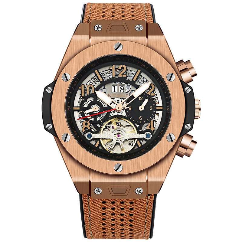 Branded Skeleton Automatische Horloge Hollow Klokken Mannen Siliconen Lichtgevende Waterdichte Sport Pols Horloges