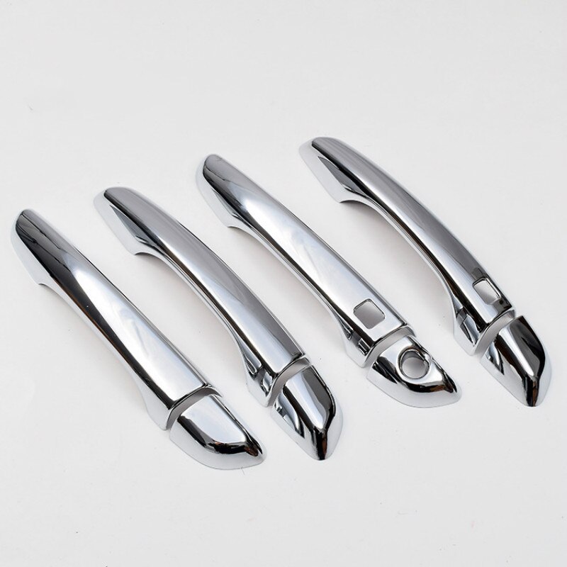 For Hyundai I30 Chrome Car Door Handle Cover Trim Sticker Car Styling Accessories Overlay: silver 2 buttons
