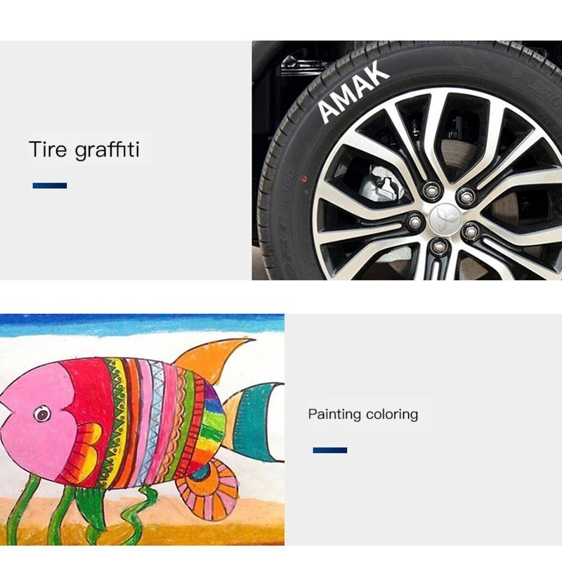 3/5 szt Białe pisaki Markery Permanentne markery z głębokimi otworami Tłuste wodoodporne długopisy z długą główką robić malowania skał Kamień Ceramiczne drewno