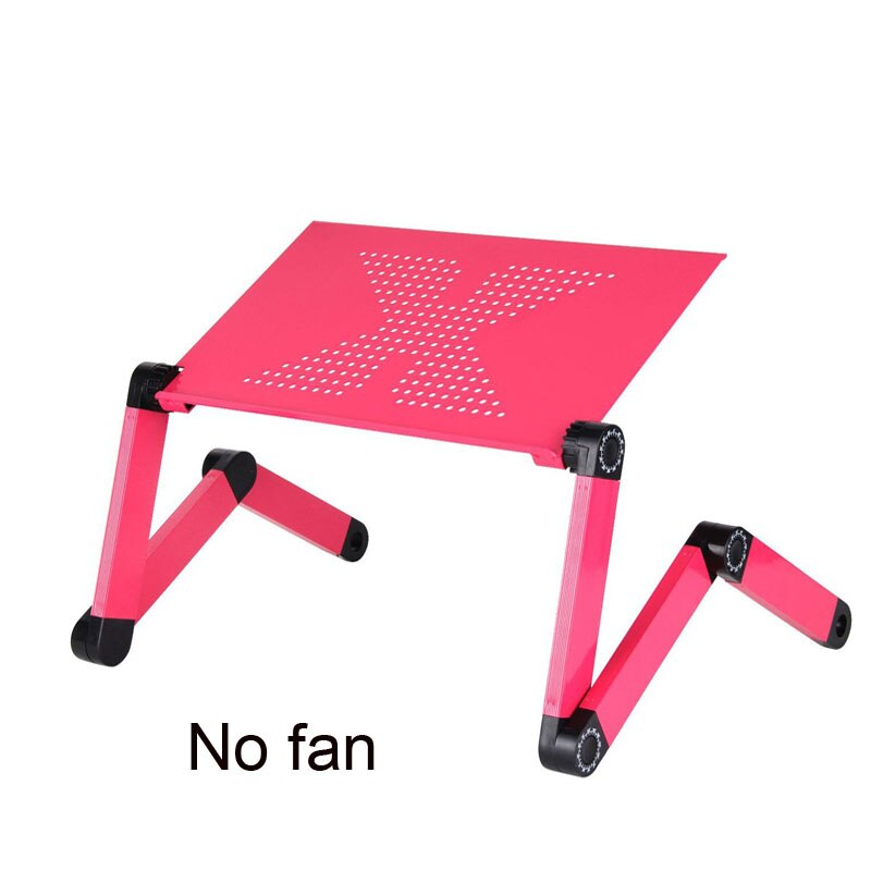 Justerbart lyftande laptop bord hopfällbart laptop skrivbord ergonomisk bärbar dator bricka pc bordsställ notebook stativ med fläkt: Röd ingen fläkt