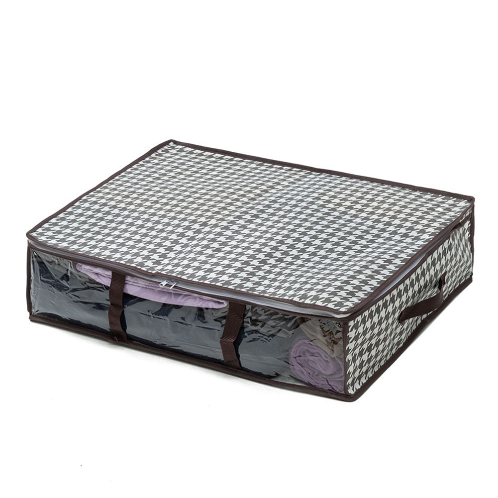 40L Underbed Storage Bag Foldable Quilt Clothes Storage Bag Large Capacity Dustproof Toys Bags Moisture Dust Proof Organizer: Brown