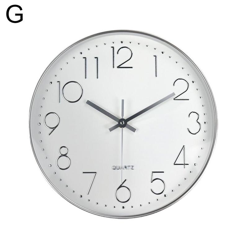 Świecący zegar okrągły zegar cyfrowy cichy zegarek kwarcowy 10 ''zegary ścienne proste wiszące zegary ścienne dekoracja robić domu robić sypialni: G
