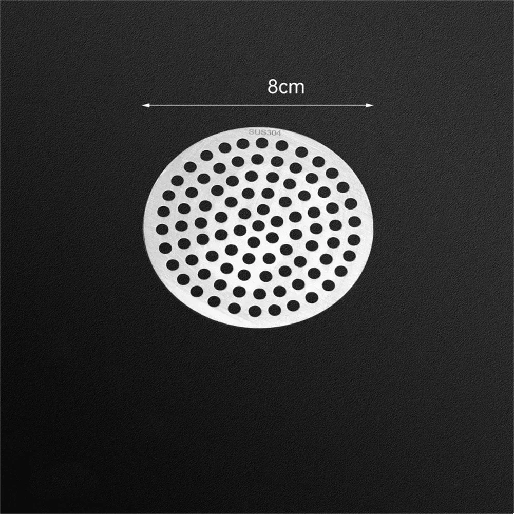 Colador de fregadero de ducha de acero inoxidable, cubierta de filtro de pelo para baño, ducha, cubierta Circular de drenaje de suelo, pantalla de filtro de pelo: Plata