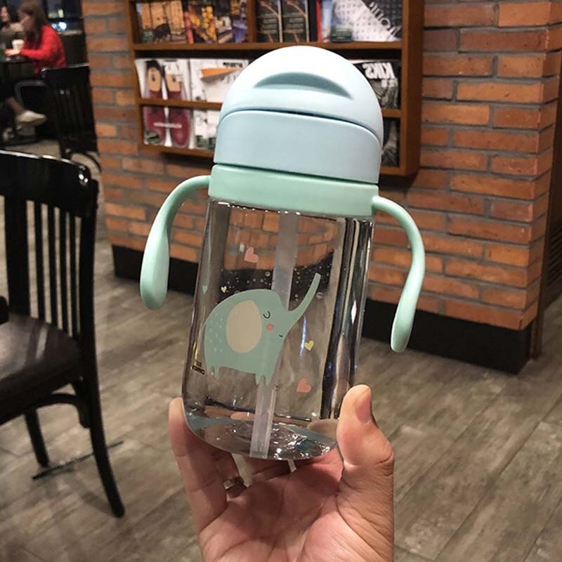 Taza de entrenamiento milagrosa para niños y niñas, vaso de entrenamiento seguro para derrames, 360 ml, 300 grados: Azul