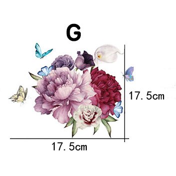 Klassisk blomst badeværelse toilet mærkat boligindretning garderobe køkkenskab blomst mærkat toilet stue vægklistermærke: G