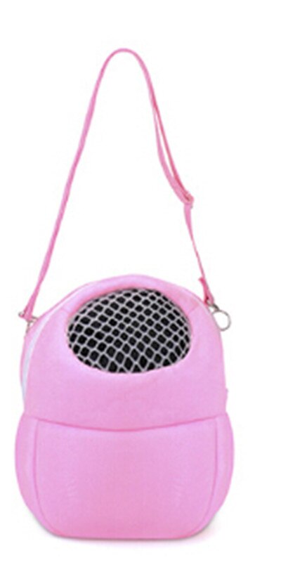 Mochila portátil de viaje para mascotas, bolsa de mano de malla transpirable con forma de ardilla, jaula de portador de red para hámster: pink S