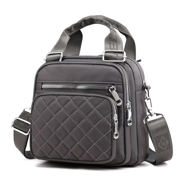 De Vrouwen Tassen Nylon Schoudertas Multifunctionele Schouder Messenger Handtas Mode Canvas Tas: Grijs