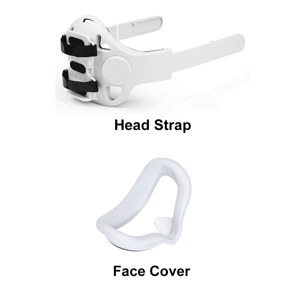 Adjustable Oculus Quest 2 Halo Head Strap Elite Head Strap For Oculus Quest 2 VR Accessories Quest 2 Strap Quest 2 Accessories: White Set E