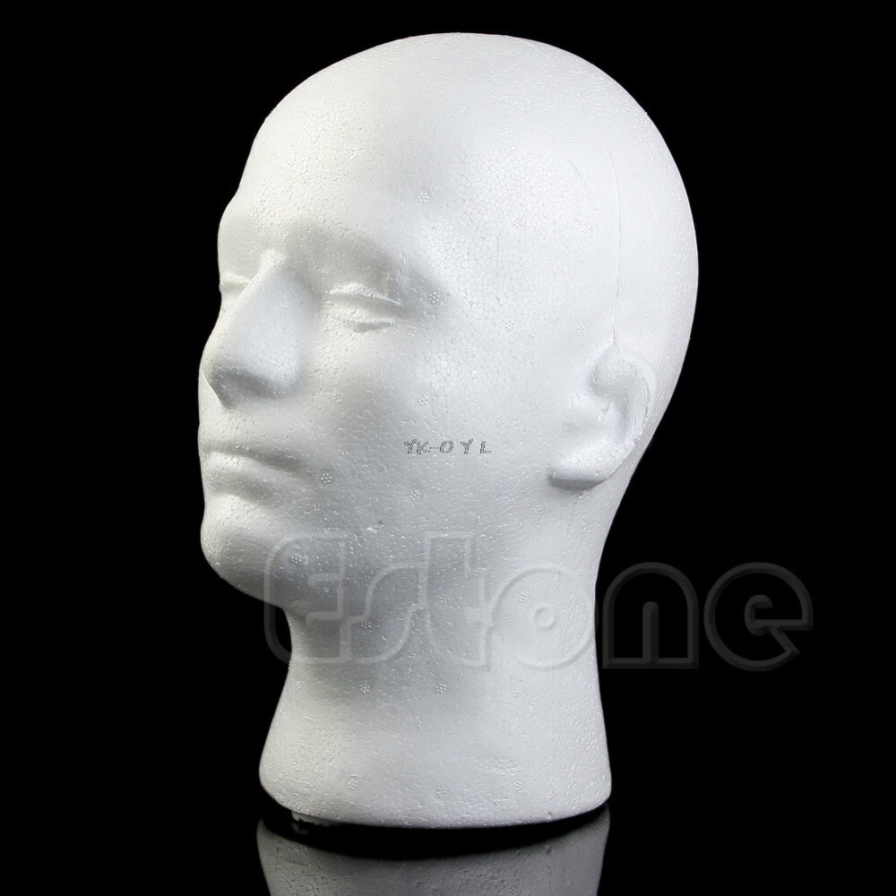 Mannelijke piepschuim mannequin mannequin schuimhoofd model bril hoed pruik displaystandaard