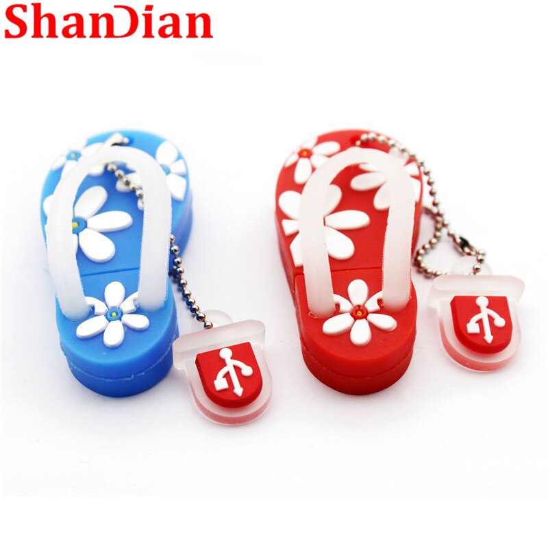 SHANDIAN Estate mini Slipper USB Flash Drive scarpa pen drive Regalo Bello del fumetto pendrive 4GB/32GB/64GB usb del bastone del regalo di Modo