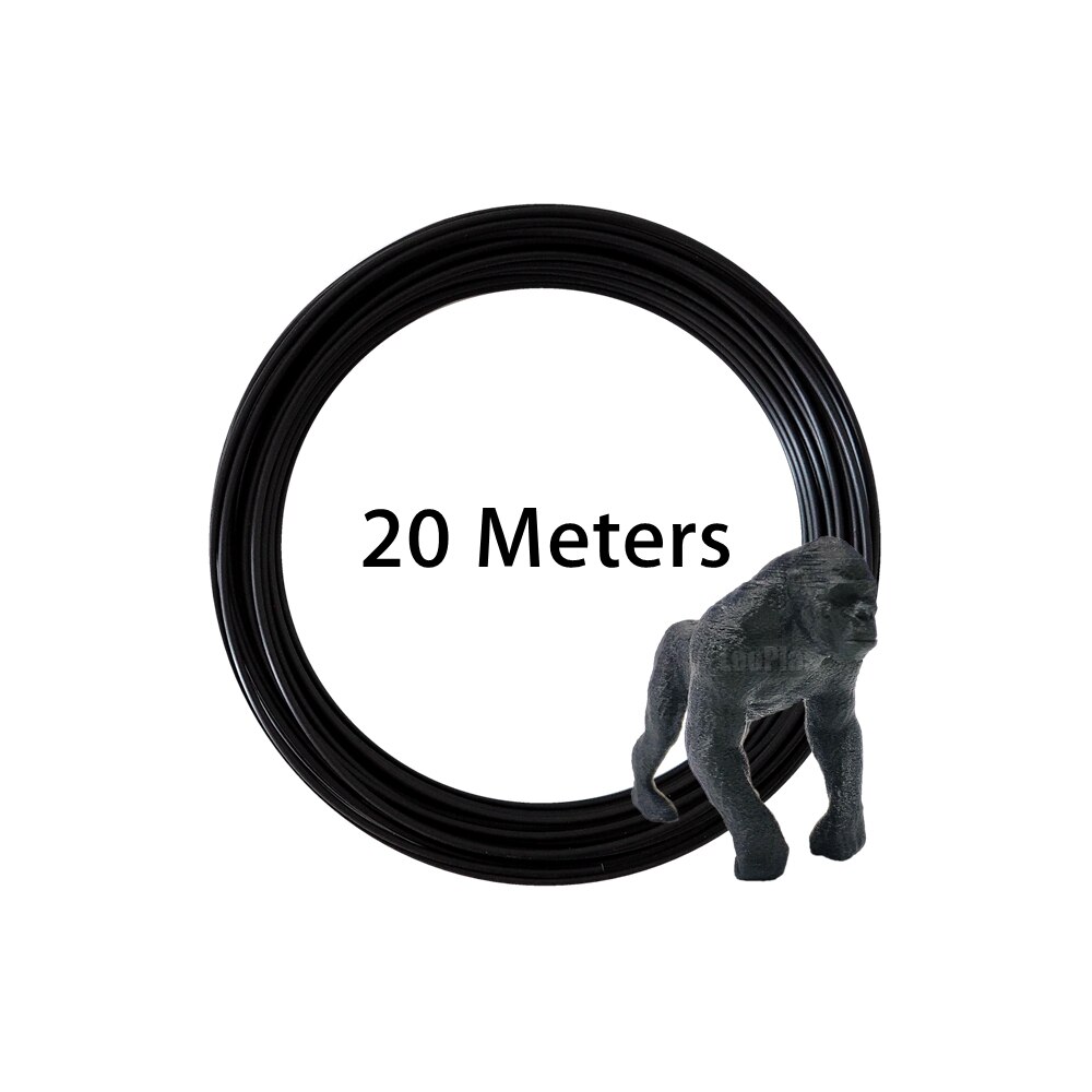 Leoplas 1.75Mm 10 En 20 Meter Carbon Fiber Pla Filament Monster Voor 3D Printer Verbruiksartikelen Afdrukken Supply Plastic Materiaal: Black 20m 60g