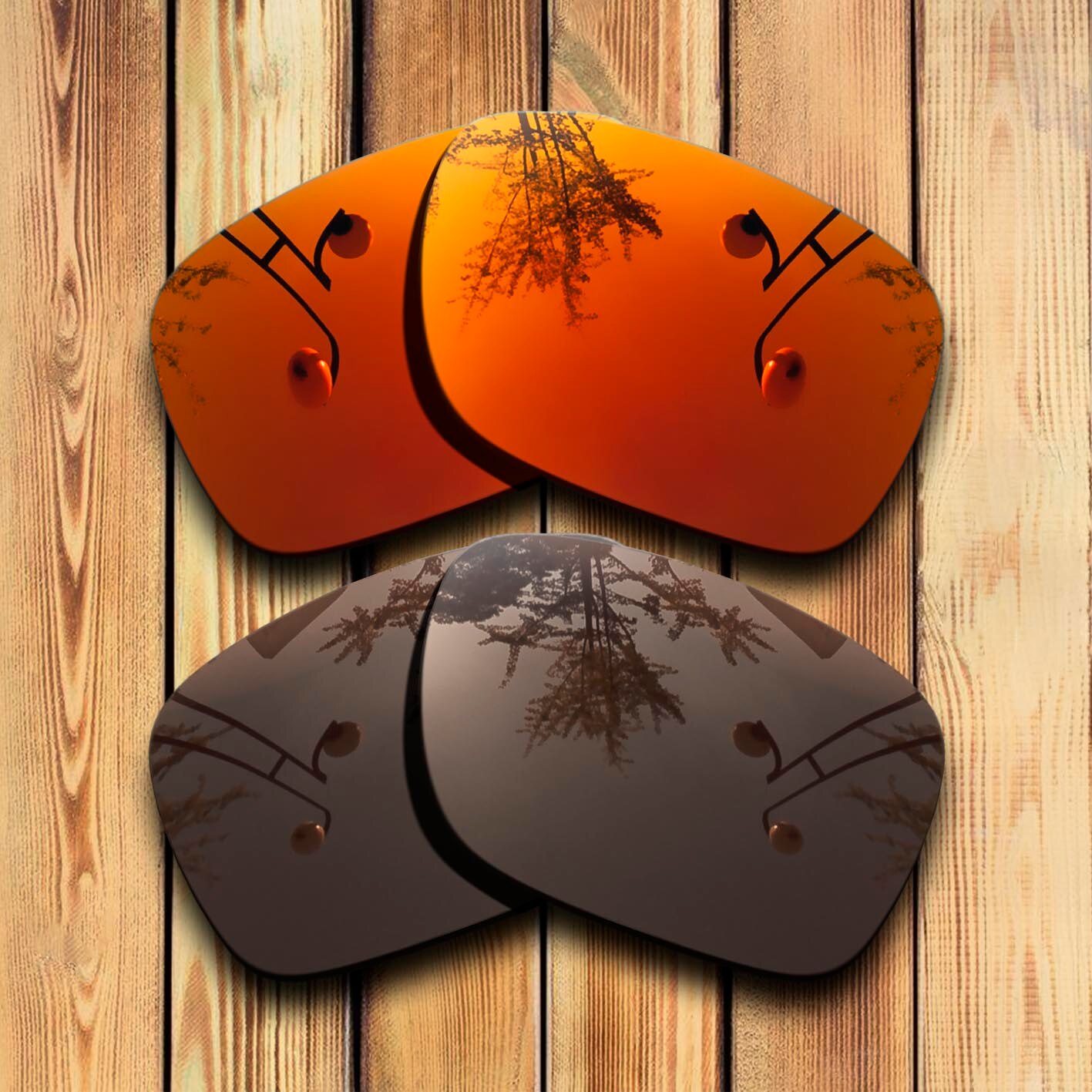 Lentes de repuesto polarizadas de corte preciso 100% para gafas de sol arnet Witch Doctor, recubrimiento con espejo rojo, opciones de Color: Red -Brown
