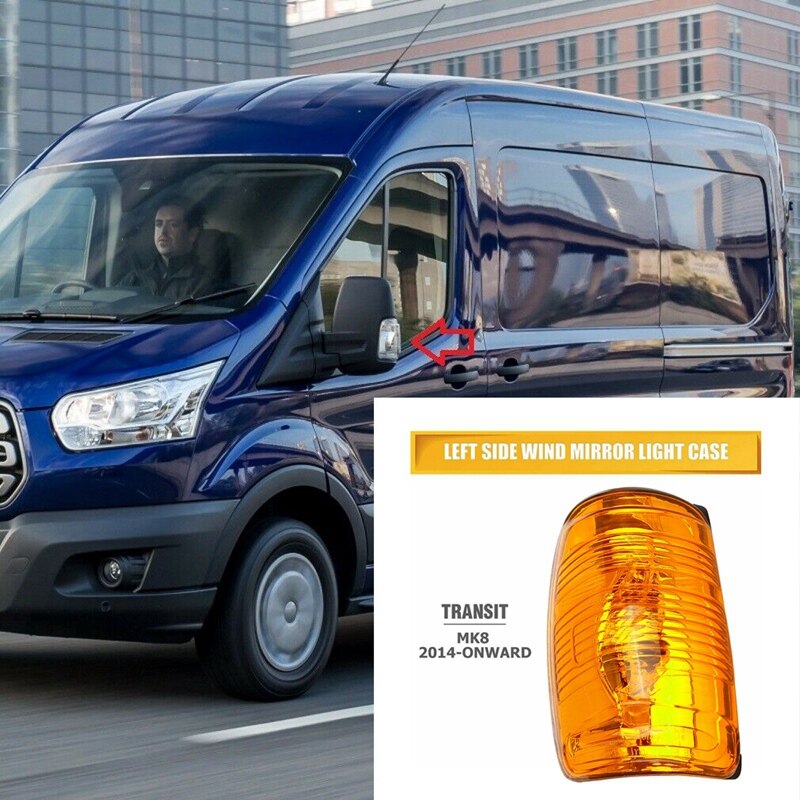 Bil venstre side bageste spejl indikator lampe blinklys linsedæksel til ford transit  mk8 1847387: Default Title