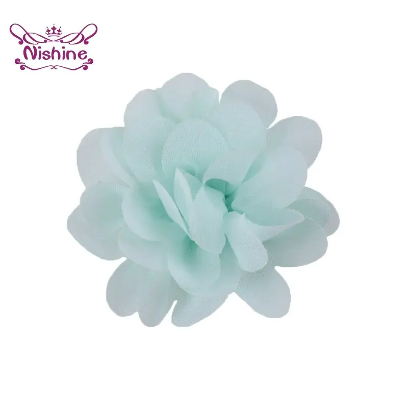 Nishine-Mini Chiffon Tecido Flores para Mulheres e Meninas, Headband, Grampos de Cabelo, Roupas DIY, Bonés, Headwear, Acessórios, 2 ", 20Pcs, Lote