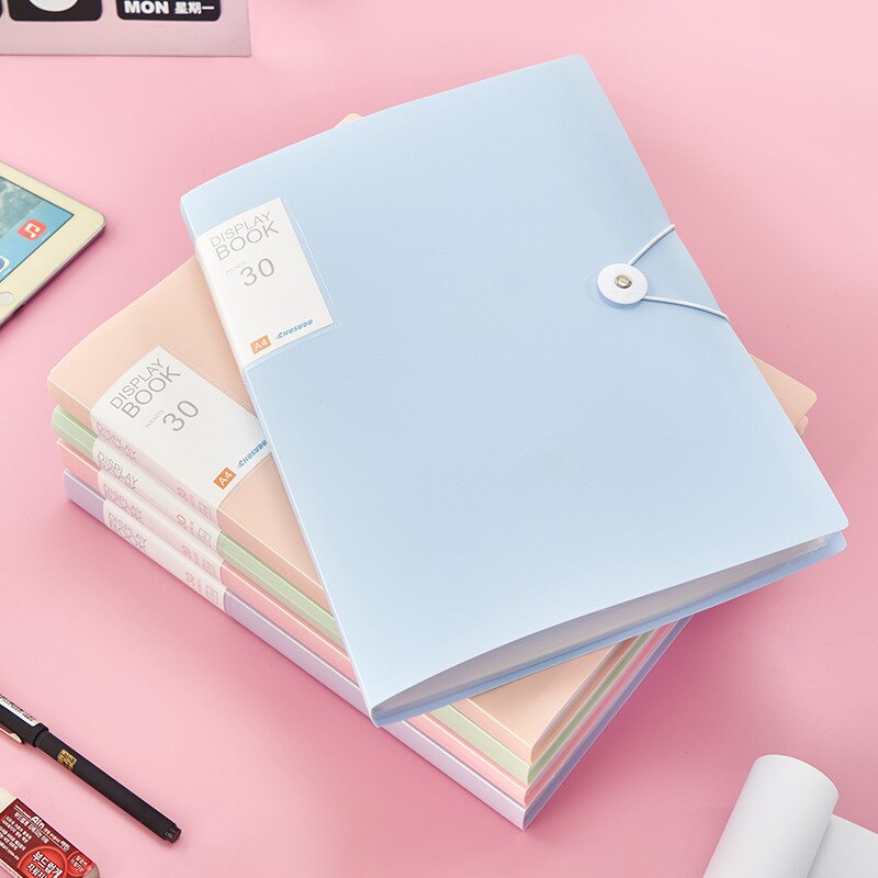 A4 30/60/80/100 sider plast budget ringmappe mappe dokumenter brochure folder elev kontor skrivebord forsyninger organizer