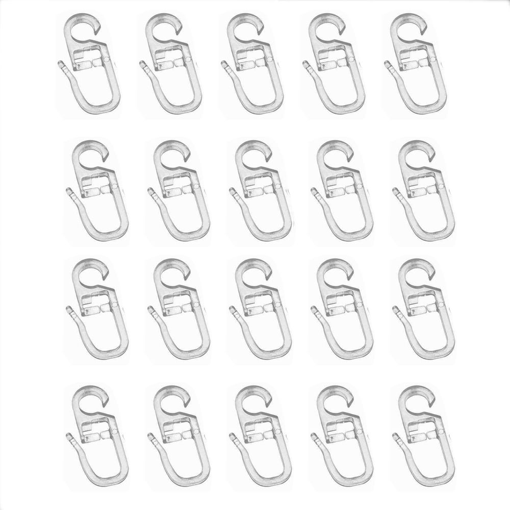 20Pcs Plastic Gordijn Haken Universele Muur Ring Sliding Haak Gordijnen Vaststelling Houders Duurzaam Thuis Gordijnen Accessoires Decor: transparent