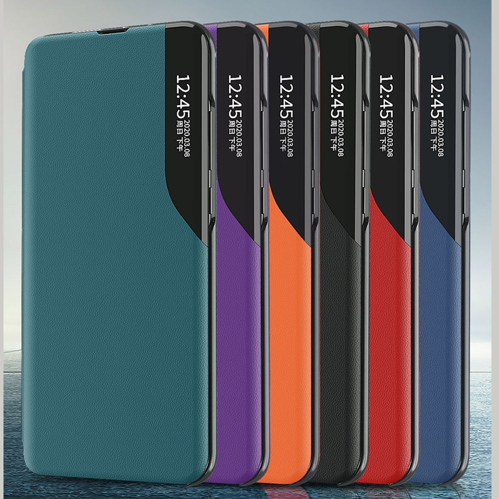 Couro do plutônio smart view flip capas caso para samsung galaxy s21 ultra s 21 plus 5g magnético suporte livro coque s21ultra s21plus s21 +