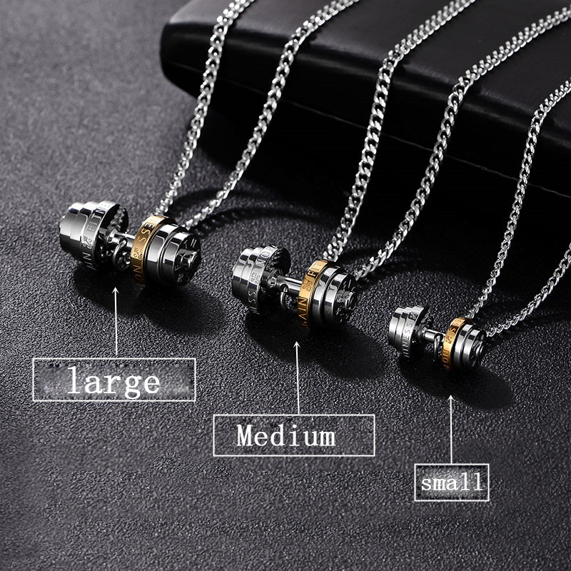 Bilanciere collana in acciaio color acciaio inossidabile coppia uomo pendenti Fitness sport uomo accessori Fitness gioielli sul collo orgoglio