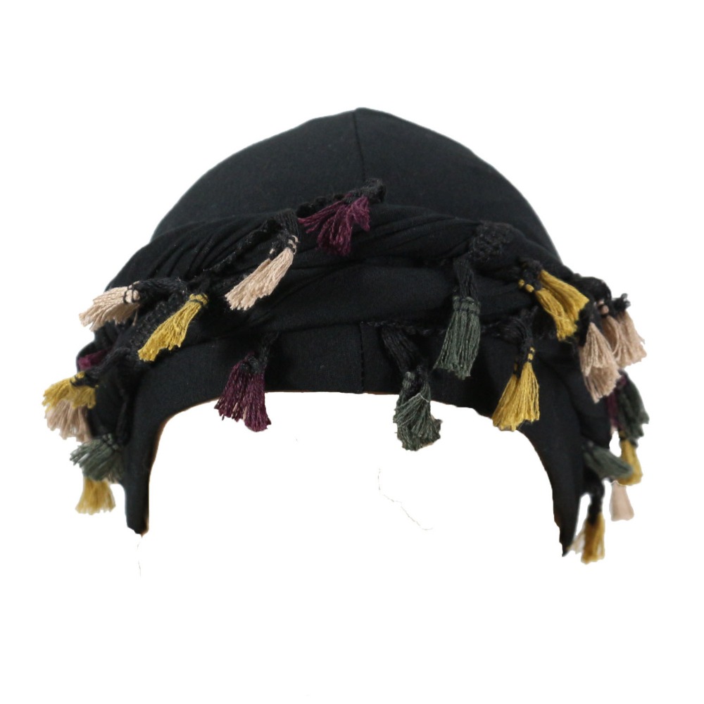 Solid kvast punk bandana hat frynser burr kant snoet hale hat dobbelt lag dockerhat herre fletningshat vandretur: Himmelblå