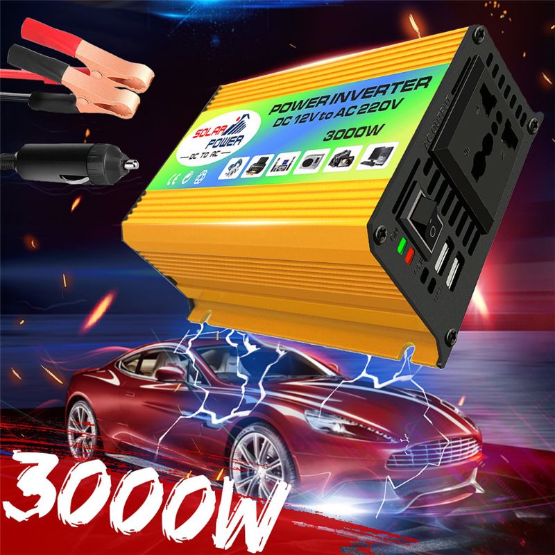 Boot Auto 3000W Converter Power Inverter Dc 12V Naar Ac 220V Invertor Usb Charger