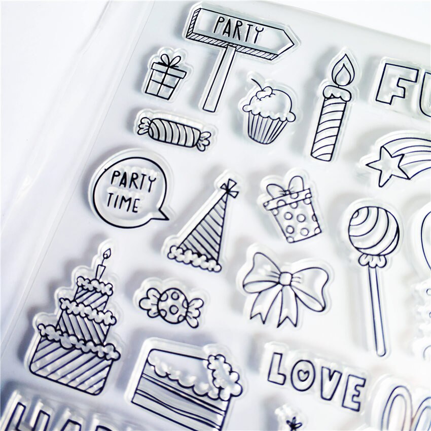 Panfelou kaka godis verktyg transparent klar silikon stämpel/sigill för gör-det-själv scrapbooking/fotoalbum dekorativa klara stämpelark