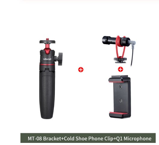 Ulanzi Vlog Kit Mini Tripod Vlog Tripod Cold Shoe Phone Mount Holder for Microphone LED Light for Camera Sony A6400 A6300: MT-08BK-ST-07-VM-Q1