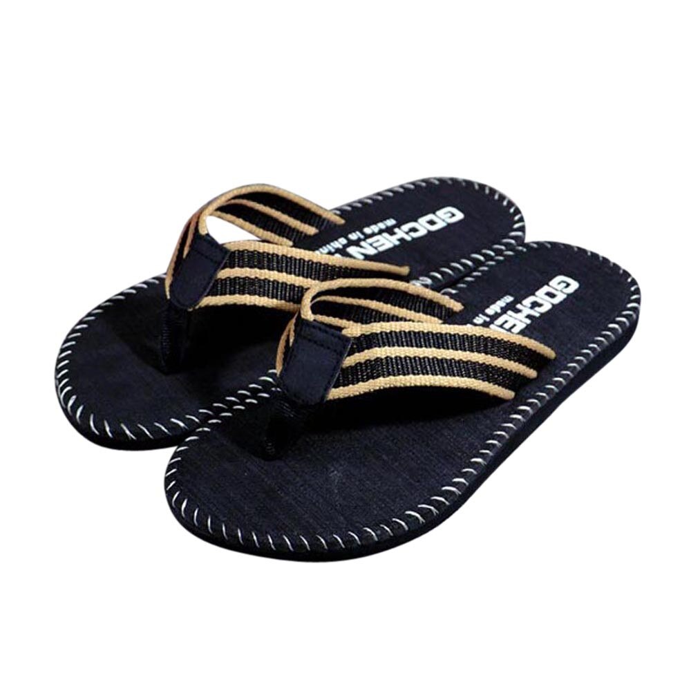 Homens Verão Flip Flops Seaside Praia Sapatos Sandálias Chinelo Masculino Lazer Flip-flops: Black / 41