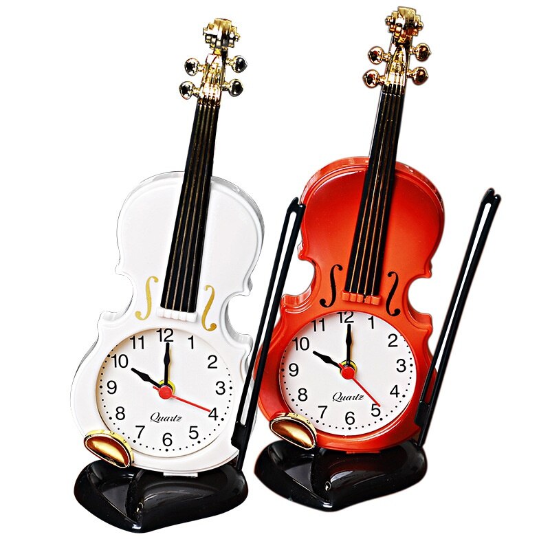Violín para estudiantes, reloj despertador de creativa, Simple, estilo europeo, decoración de adorno Retro de dibujos animados para niños
