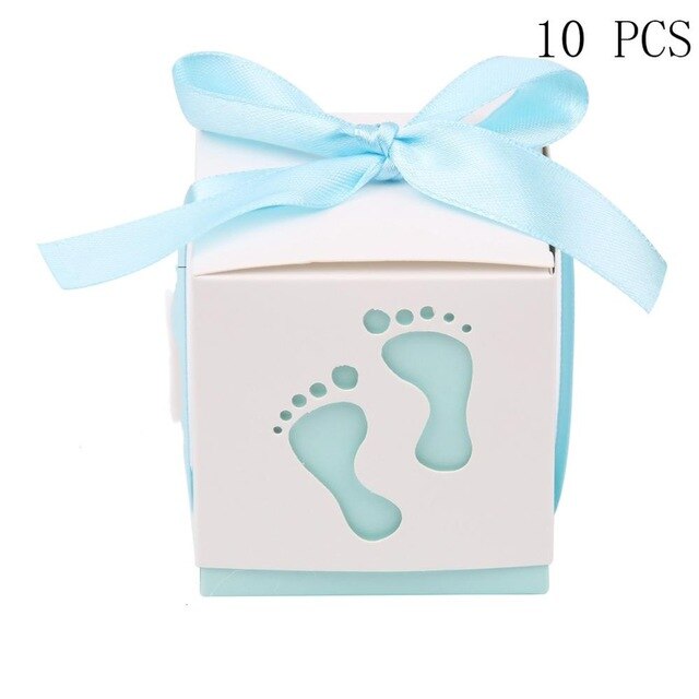 Fengrise 10 st pappersgodislåda barnlådor baby shower barnvagn formad låda födelsedagsfest dekoration pojke flicka bröllopsfavoriter: Blå låda 10 st