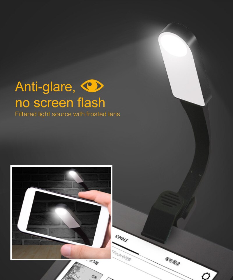 Oplaadbare E-Book Led Light Voor Kindle Papier USB Leeslamp Boek Licht Lamp Clip Voor Reizen Slaapkamer Boek Reader 3model