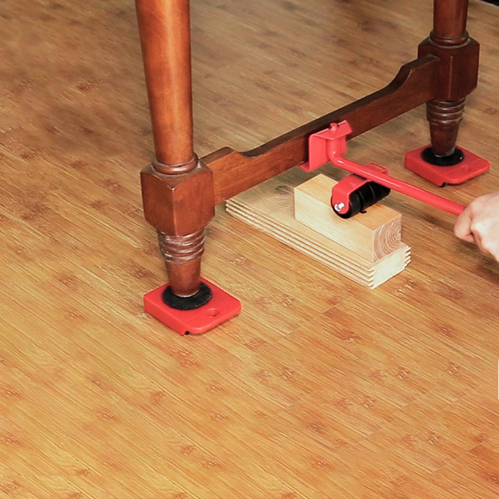 5 uds carro elevador para muebles casero portátil con suficiente durabilidad y Ruggedness Mover la máquina de transporte para muebles pesados en movimiento