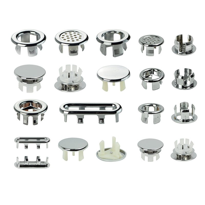 1 PC Chrome Trim Overloop Ring Plastic Overloop Spare Cover Badkamer Benodigdheden Keramische Wastafel Gemorst Water Ring Zinken Ronde Ring