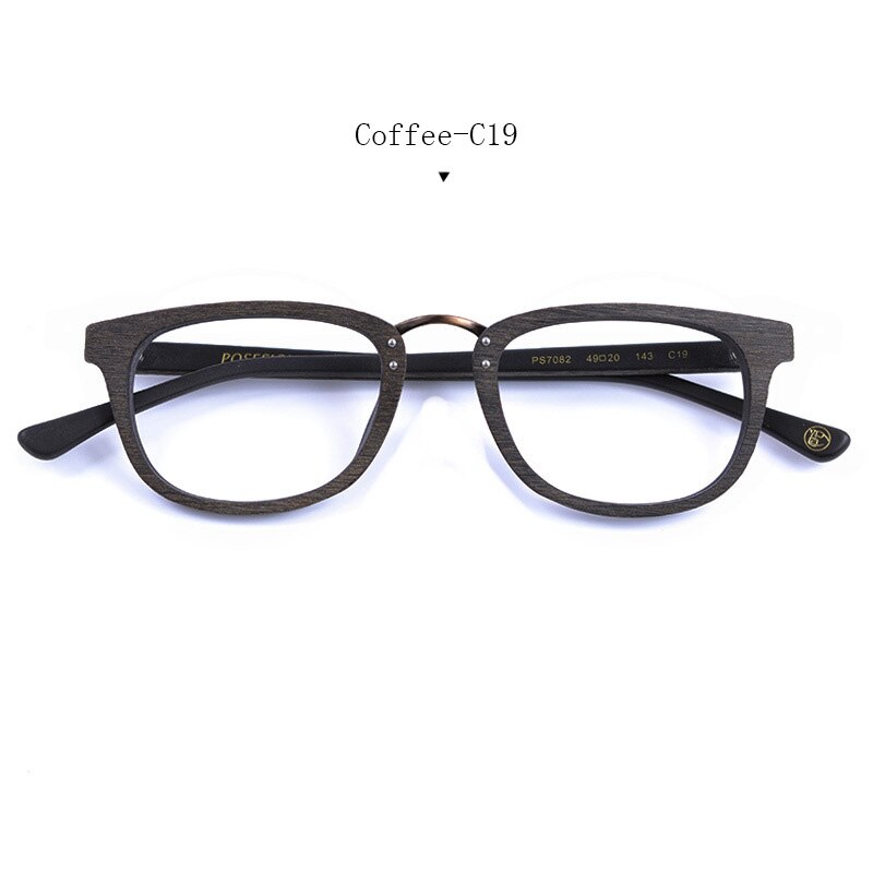 HDCRAFTER Wood Eyeglasses Frame for Women Optical Retro Wooden Prescription Spectacle Frame with Clear Lens Glasses: Wood Coffee