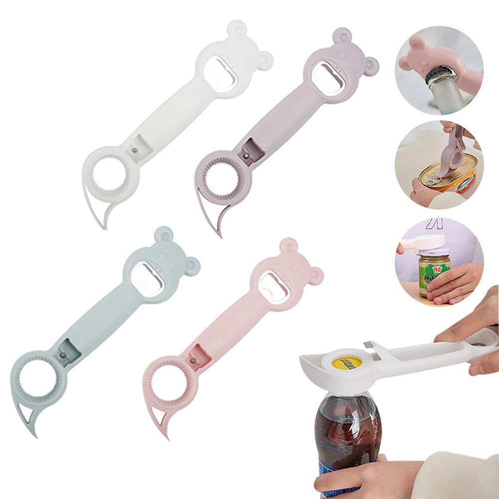 4 in 1 Beer Bottle Opener Multifunctional Destapador De Cerveza Mujer Topless Can Opener Kitchen Gadget Bar Tool Accessories