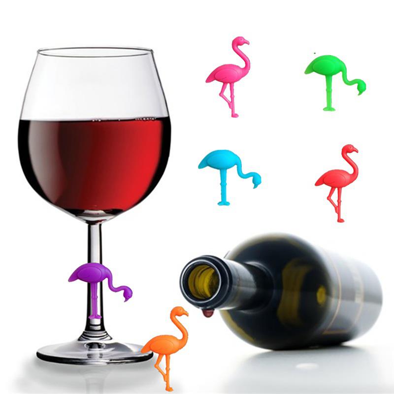 12 Stuks Siliconen Wijnglas Marker Flamingo Drink Bedels Label Mark Glas Identificatie Perfect Voor Partijen